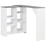NNEVL Bar Table with Moveable Shelf White 138x39x110 cm