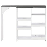 NNEVL Bar Table with Moveable Shelf White 138x39x110 cm