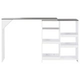 NNEVL Bar Table with Moveable Shelf White 138x39x110 cm