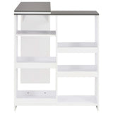 NNEVL Bar Table with Moveable Shelf White 138x39x110 cm