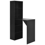 NNEVL Bar Table with Cabinet Black 115x59x200 cm