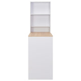 NNEVL Bar Table with Cabinet White 115x59x200 cm