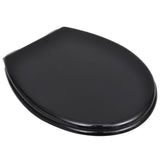 NNEVL Toilet Seats with Soft Close Lids 2 pcs MDF Black