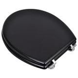NNEVL Toilet Seats with Lids 2 pcs MDF Black