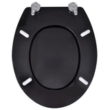 NNEVL Toilet Seats with Lids 2 pcs MDF Black