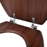 NNEVL Toilet Seats with Lids 2 pcs MDF Brown