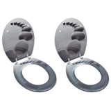 NNEVL Toilet Seats with Lids 2 pcs MDF Stones