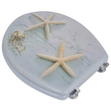 NNEVL Toilet Seats with Lids 2 pcs MDF Sea Star