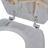 NNEVL Toilet Seats with Lids 2 pcs MDF Sea Star