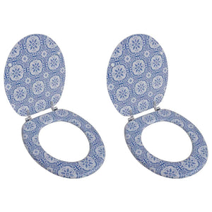 NNEVL Toilet Seats with Lids 2 pcs MDF Porcelain
