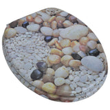 NNEVL Toilet Seats with Lids 2 pcs MDF Pebbles