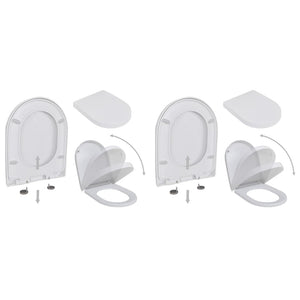 NNEVL Toilet Seats with Soft Close Lids 2 pcs Plastic White