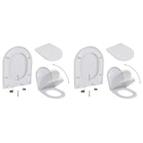 NNEVL Toilet Seats with Soft Close Lids 2 pcs Plastic White
