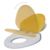NNEVL Toilet Seats with Soft Close Lids 2 pcs Plastic White and Yellow