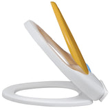 NNEVL Toilet Seats with Soft Close Lids 2 pcs Plastic White and Yellow