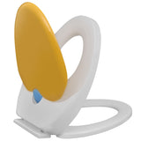 NNEVL Toilet Seats with Soft Close Lids 2 pcs Plastic White and Yellow