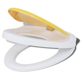 NNEVL Toilet Seats with Soft Close Lids 2 pcs Plastic White and Yellow