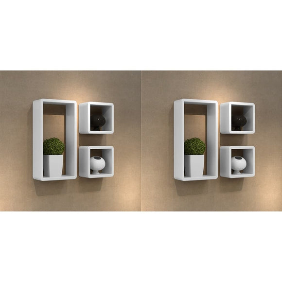 NNEVL Wall Cube Shelves 6 pcs White