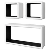 NNEVL Wall Cube Shelves 6 pcs White and Black