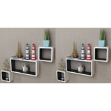 NNEVL Wall Cube Shelves 6 pcs White and Black