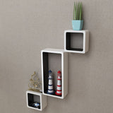 NNEVL Wall Cube Shelves 6 pcs White and Black
