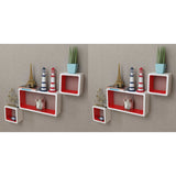 NNEVL Wall Cube Shelves 6 pcs White and Red