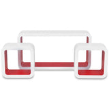 NNEVL Wall Cube Shelves 6 pcs White and Red