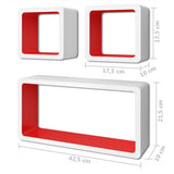 NNEVL Wall Cube Shelves 6 pcs White and Red
