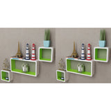 NNEVL Wall Cube Shelves 6 pcs White and Green