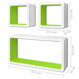 NNEVL Wall Cube Shelves 6 pcs White and Green