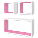 NNEVL Wall Cube Shelves 6 pcs White and Pink
