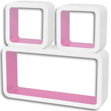 NNEVL Wall Cube Shelves 6 pcs White and Pink
