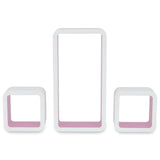 NNEVL Wall Cube Shelves 6 pcs White and Pink