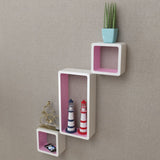 NNEVL Wall Cube Shelves 6 pcs White and Pink