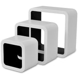 NNEVL Wall Cube Shelves 6 pcs White and Black