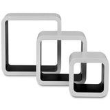NNEVL Wall Cube Shelves 6 pcs White and Black