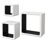 NNEVL Wall Cube Shelves 6 pcs White and Black