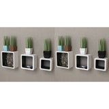 NNEVL Wall Cube Shelves 6 pcs White and Black