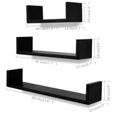 NNEVL Wall Shelves 6 pcs Black