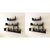 NNEVL Wall Shelves 6 pcs Black