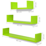 NNEVL Wall Shelves 6 pcs Green