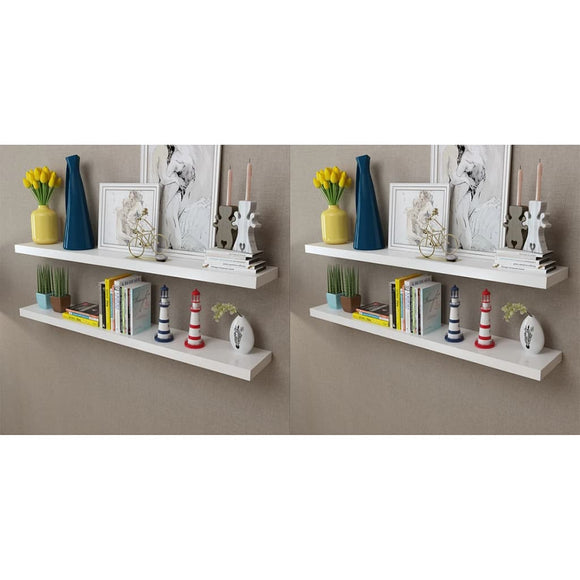 NNEVL Wall Shelves 4 pcs White 120 cm