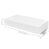 NNEVL Floating Wall Shelves with Drawers 2 pcs White 48 cm