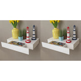 NNEVL Floating Wall Shelves with Drawers 2 pcs White 48 cm