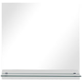 NNEVL Wall Mirror with Shelf 50x50 cm Tempered Glass