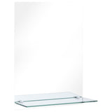 NNEVL Wall Mirror with Shelf 40x60 cm Tempered Glass