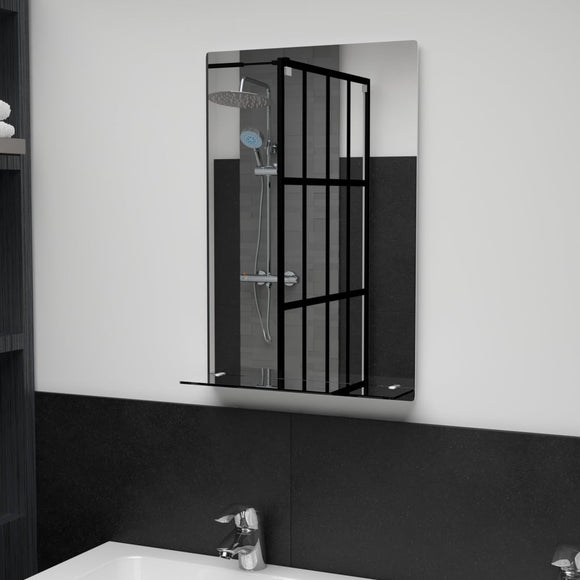 NNEVL Wall Mirror with Shelf 40x60 cm Tempered Glass