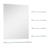 NNEVL Wall Mirror with 5 Shelves Silver 50x60 cm