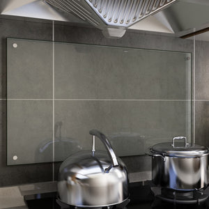 NNEVL Kitchen Backsplash Transparent 90x50 cm Tempered Glass