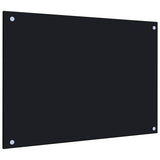 NNEVL Kitchen Backsplash Black 70x50 cm Tempered Glass